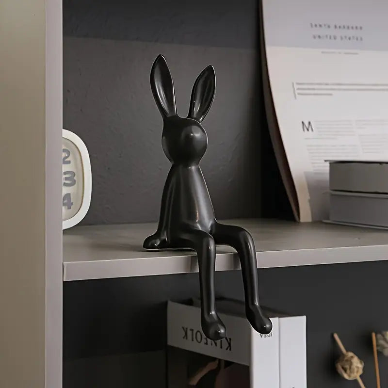 [Cute Bunny Statue] Cute Bunny 1pc Resin Statue | Modern Art Decor for Home & Office, Indoor/Outdoor Use, No Electricity Needed, Perfect Gift for Animal Lovers, Rabbit Accessories
