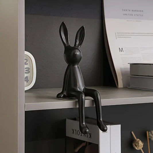 [Cute Bunny Statue] Cute Bunny 1pc Resin Statue | Modern Art Decor for Home & Office, Indoor/Outdoor Use, No Electricity Needed, Perfect Gift for Animal Lovers, Rabbit Accessories
