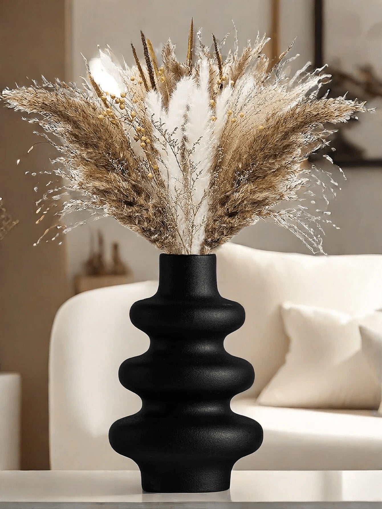 Ceramic Vase, Modern Home Decor, Round Vases,Modern Dried Flower Vases