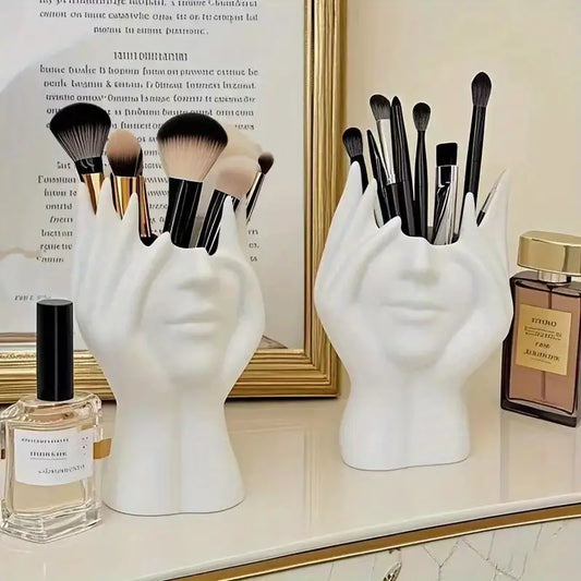 1pc Creative Human Face Organizer – Brush & Desk Holder | Artistic Decor