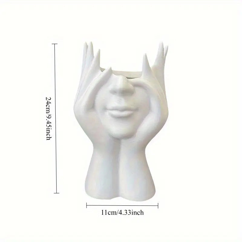 1pc Creative Human Face Organizer – Brush & Desk Holder | Artistic Decor